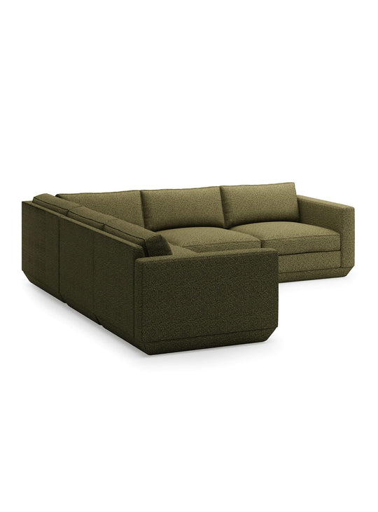 Sofa sectionnel 5 places Gus* Modern Podium, confort haute résilience et style. copenhagen terra