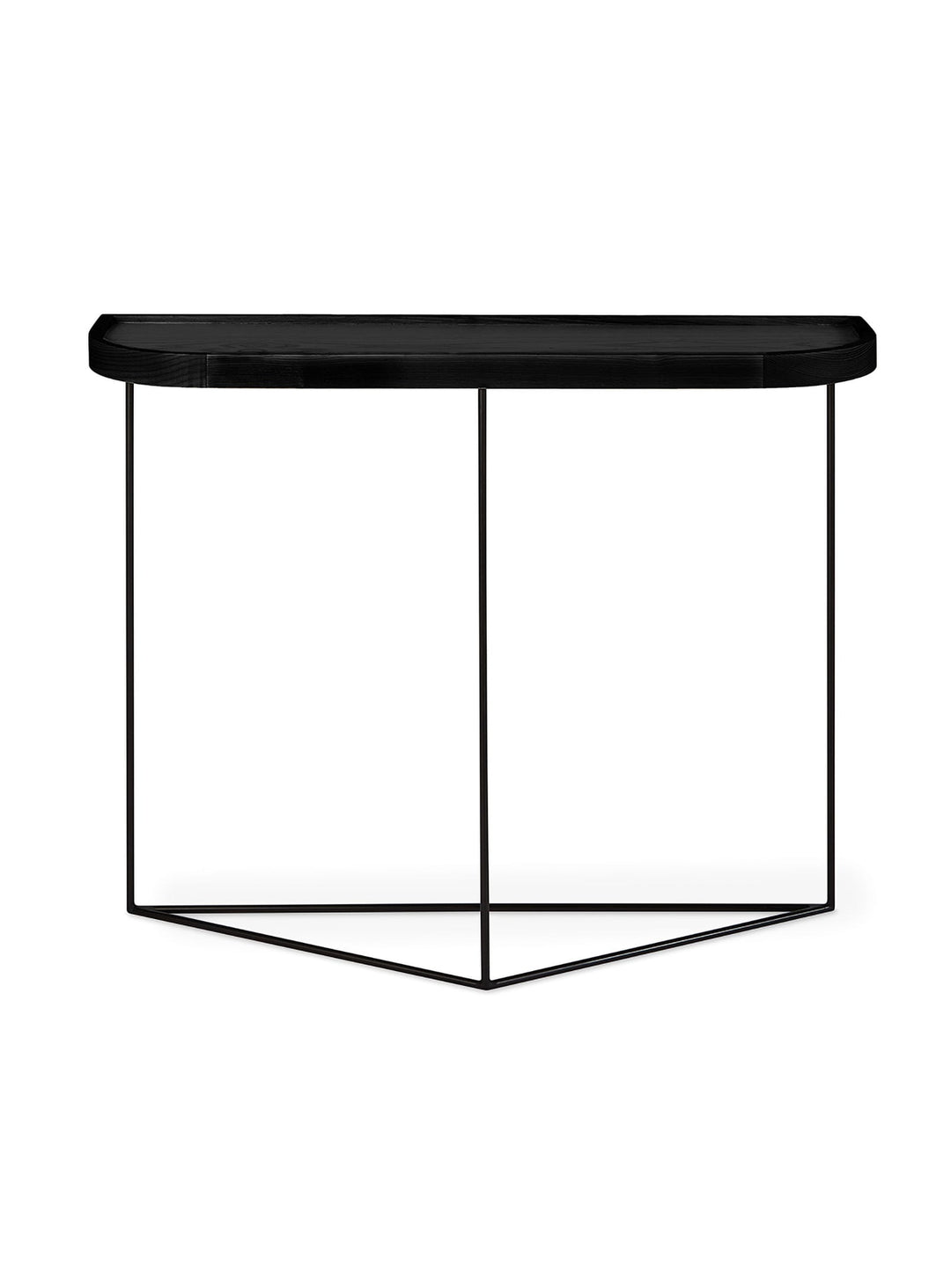 Console Porter de Gus* Modern : design épuré et rebord arrondi en bois massif. frene noir