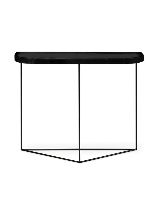 Console Porter de Gus* Modern : design épuré et rebord arrondi en bois massif. frene noir