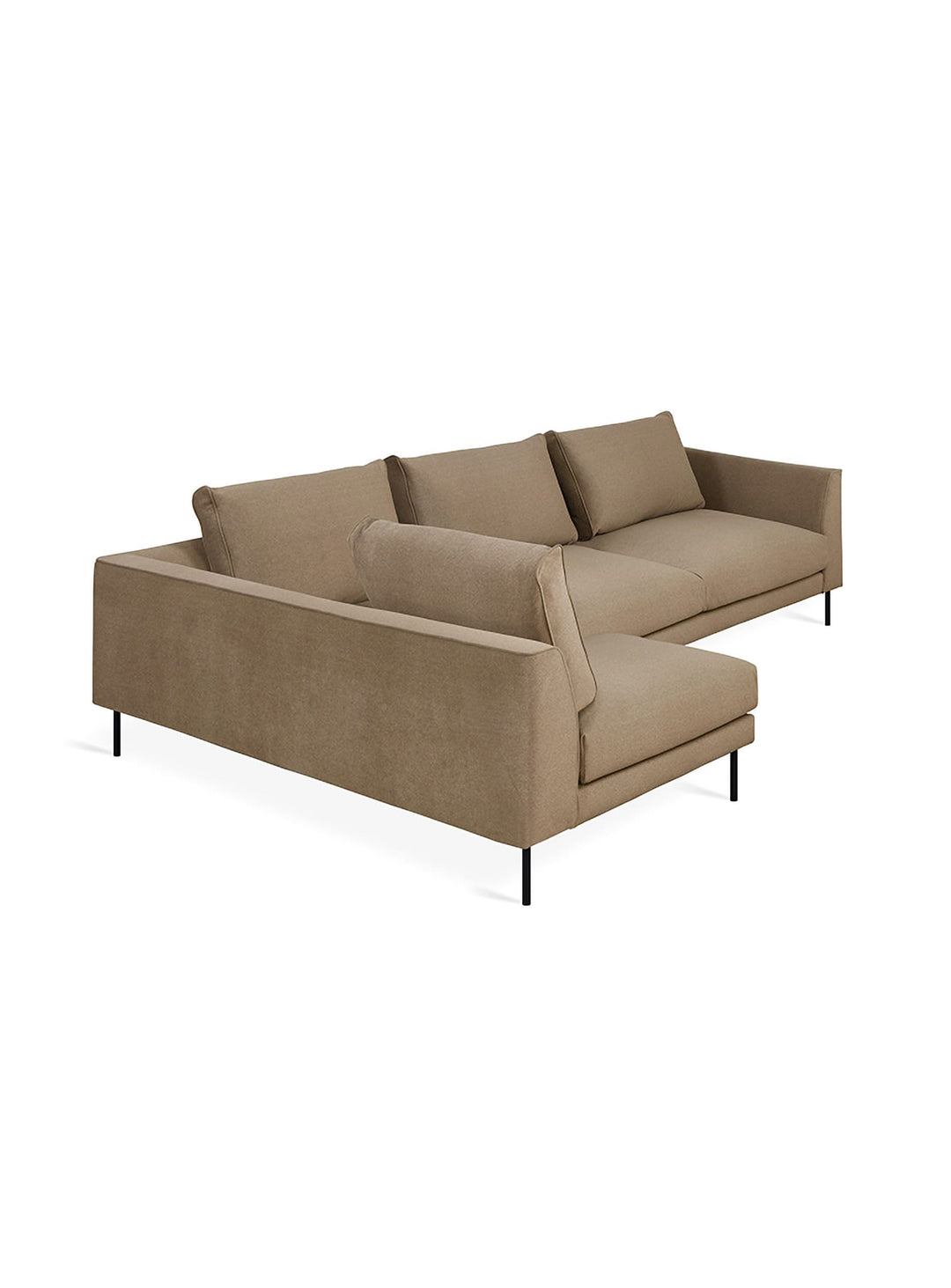 Sofa sectionnel 4 places Renfrew de Gus* Modern, modularité simple et raffinée. merino mocha