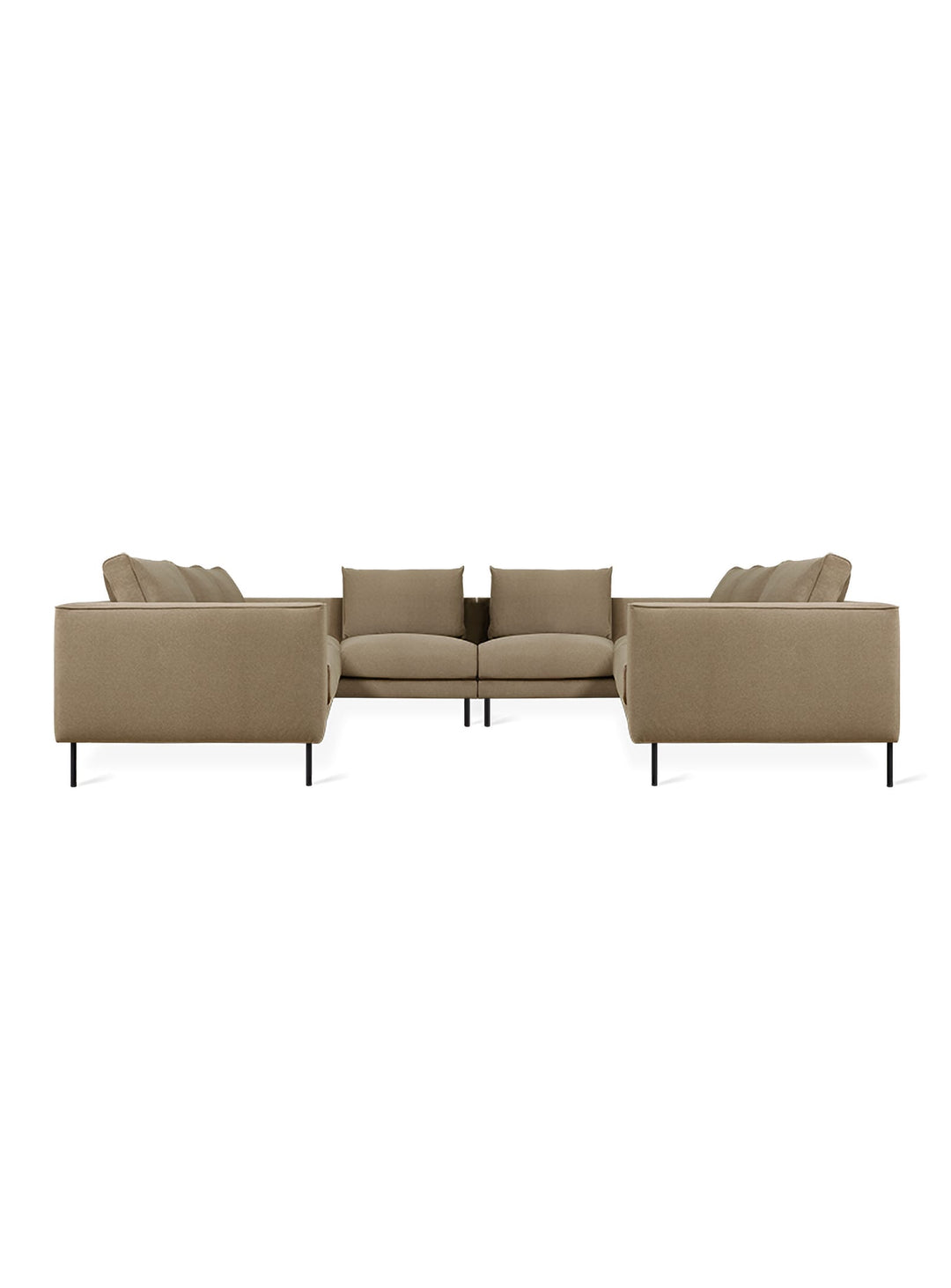 Sofa sectionnel U Renfrew de Gus* Modern, silhouette légère et confort profond. Merino Mocha