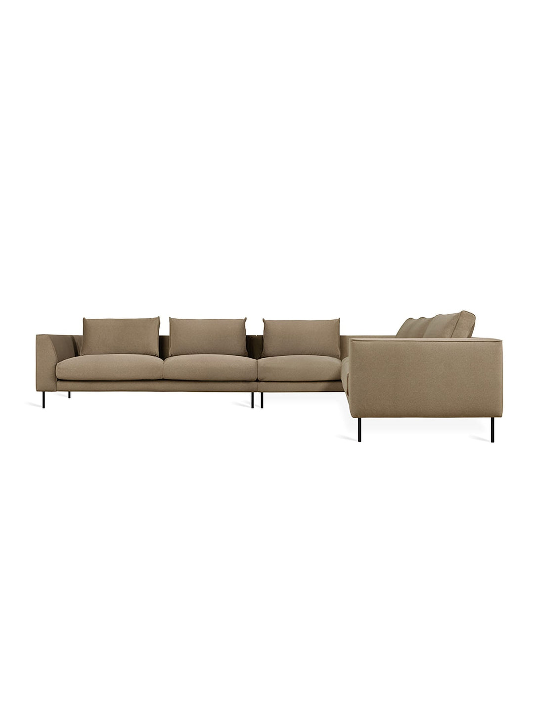 Sofa sectionnel XL Gus* Modern Renfrew, bois FSC® et construction durable. merino mocha