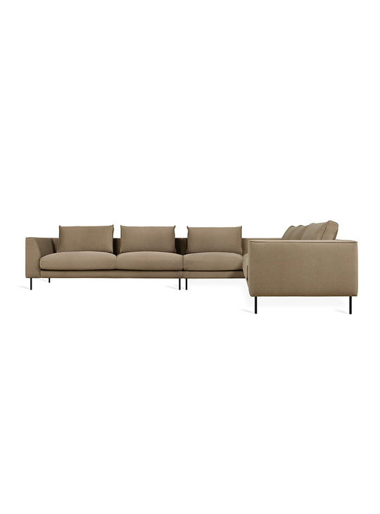 Sofa sectionnel XL Gus* Modern Renfrew, bois FSC® et construction durable. merino mocha