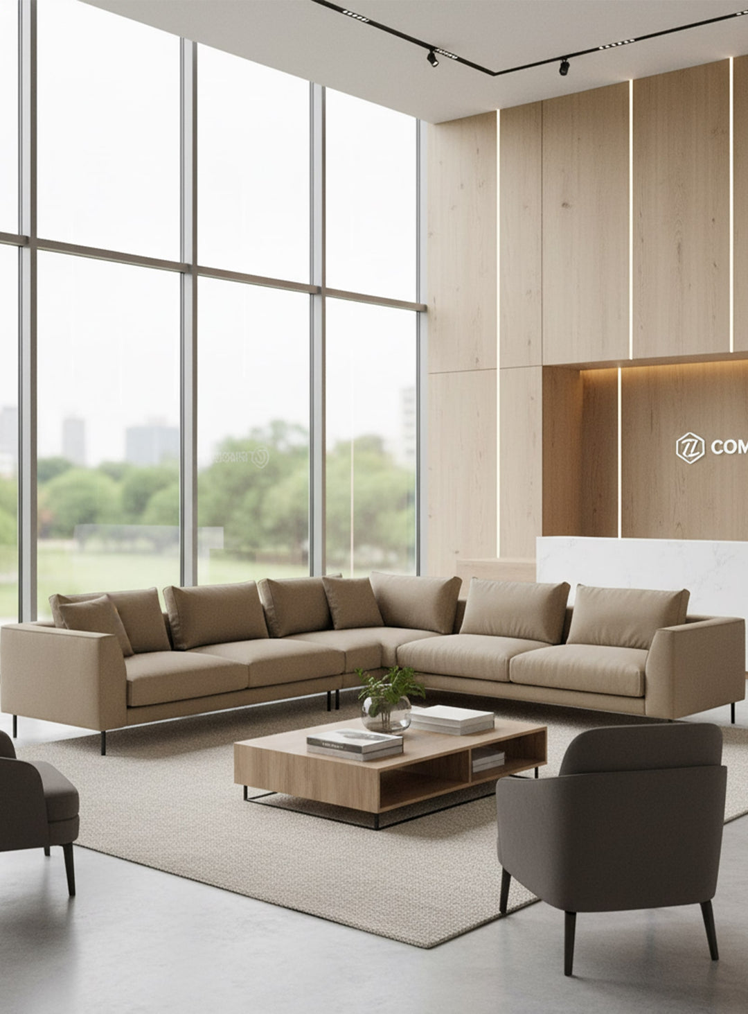 Sofa sectionnel XL Renfrew de Gus* Modern, durable, élégant et confortable. merino mocha