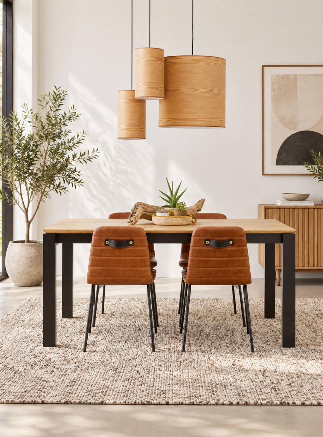 Table à dîner Gus* Modern Revell : une table extensible fonctionnelle au style industriel chaleureux et intemporel. chene