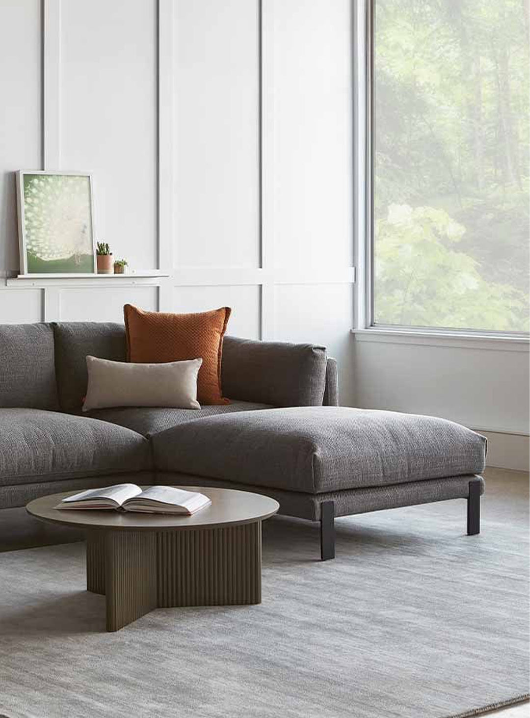 Ottoman Silverlake Gus* Modern, parfait pour compléter le sofa assorti. Andorra pewter