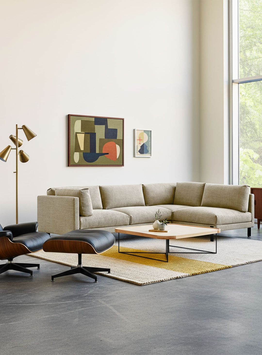 Sofa sectionnel Gus* Modern Silverlake : esthétique épurée et éco-conception. Andorra almond