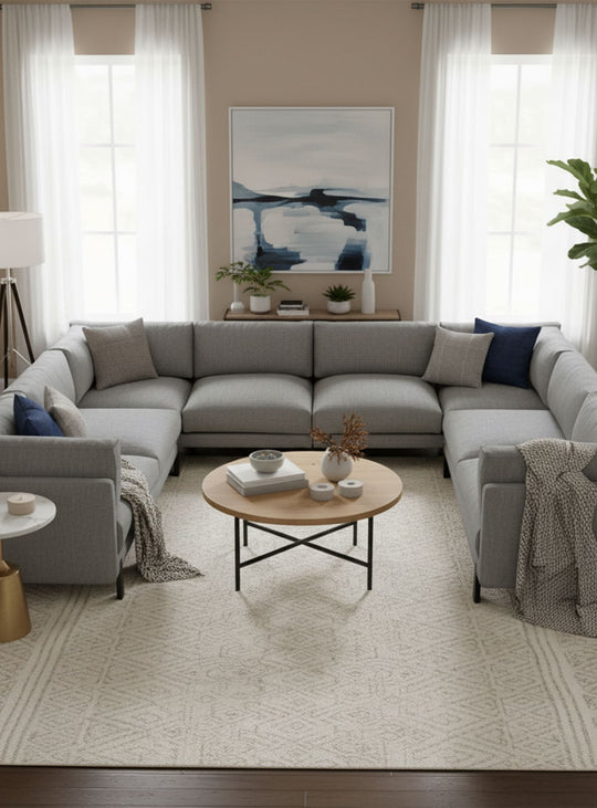 Sofa sectionnel en U Silverlake de Gus* Modern : design scandinave et confort durable. Andorra pewter