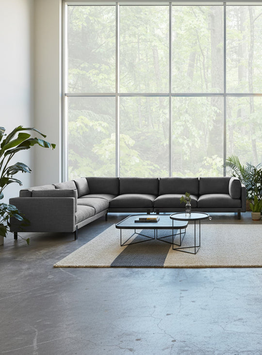 Sofa Gus* Modern Silverlake XL : confort moelleux et matériaux éthiques. Andorra pewter