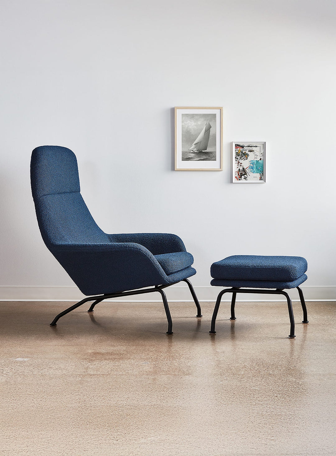 Fauteuil et ottoman Gus* Modern Tallinn, silhouette scandinave élégante. copenhagen sea