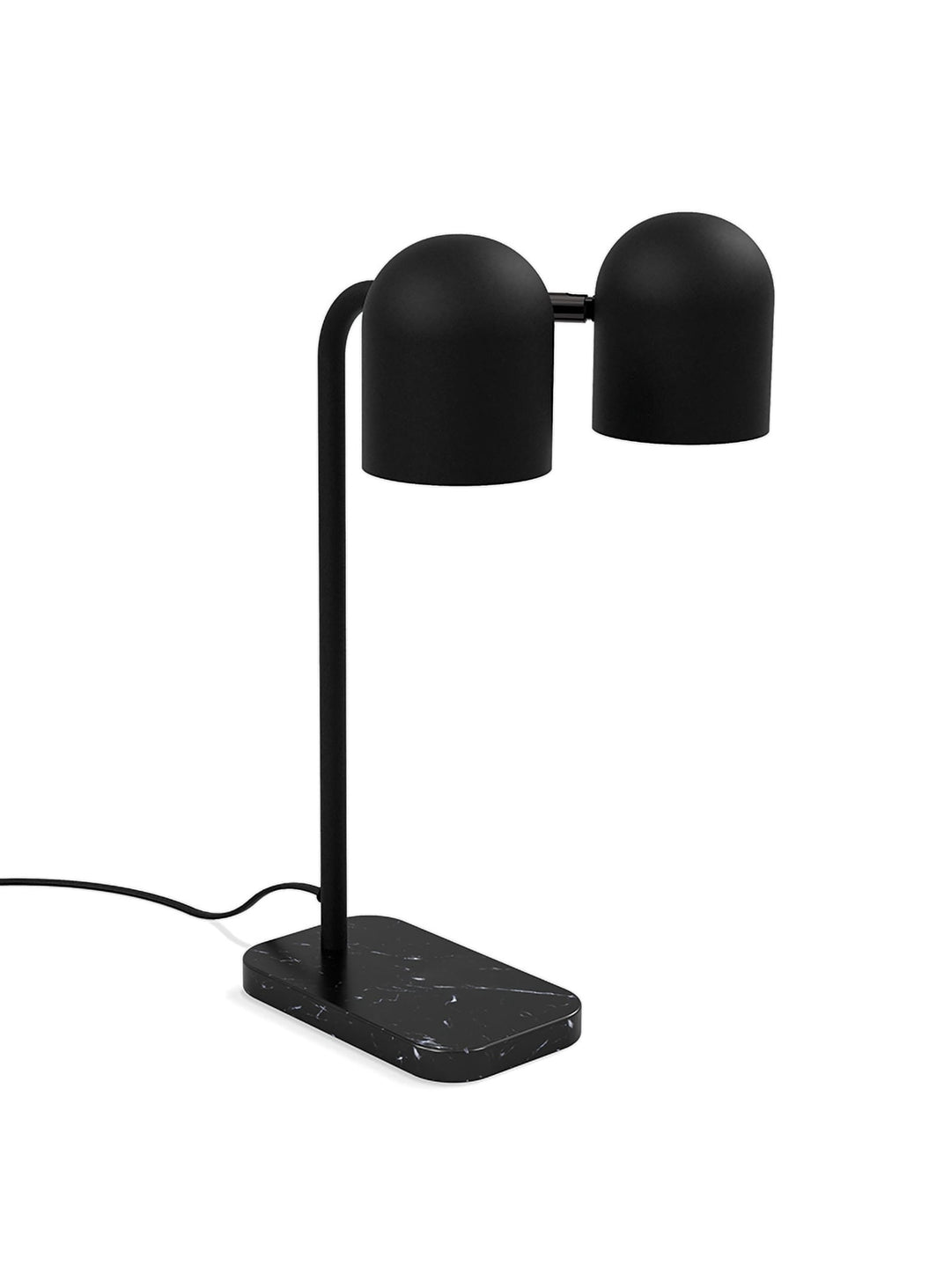 Lampe de table Tandem Gus* Modern, têtes réglables et base en marbre chic. noir