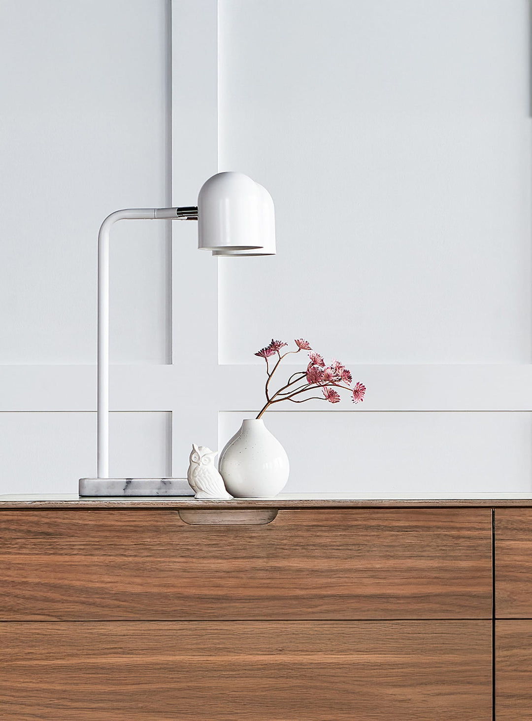 Lampe de table Tandem Gus* Modern, têtes orientables pour éclairage sur mesure. blanc