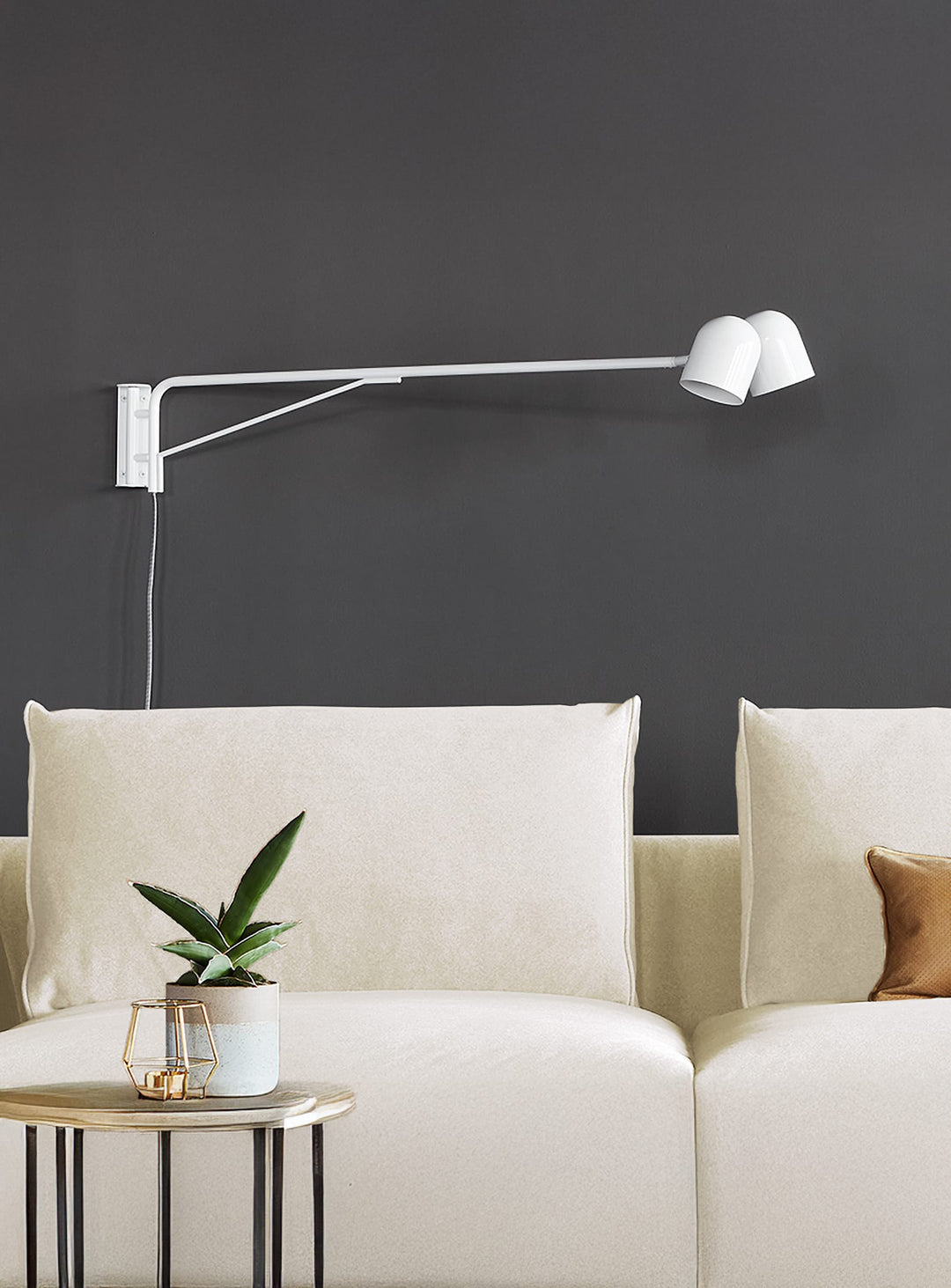 Lampe murale Tandem Gus* Modern, touche moderne et fonctionnelle pour vos murs. blanc