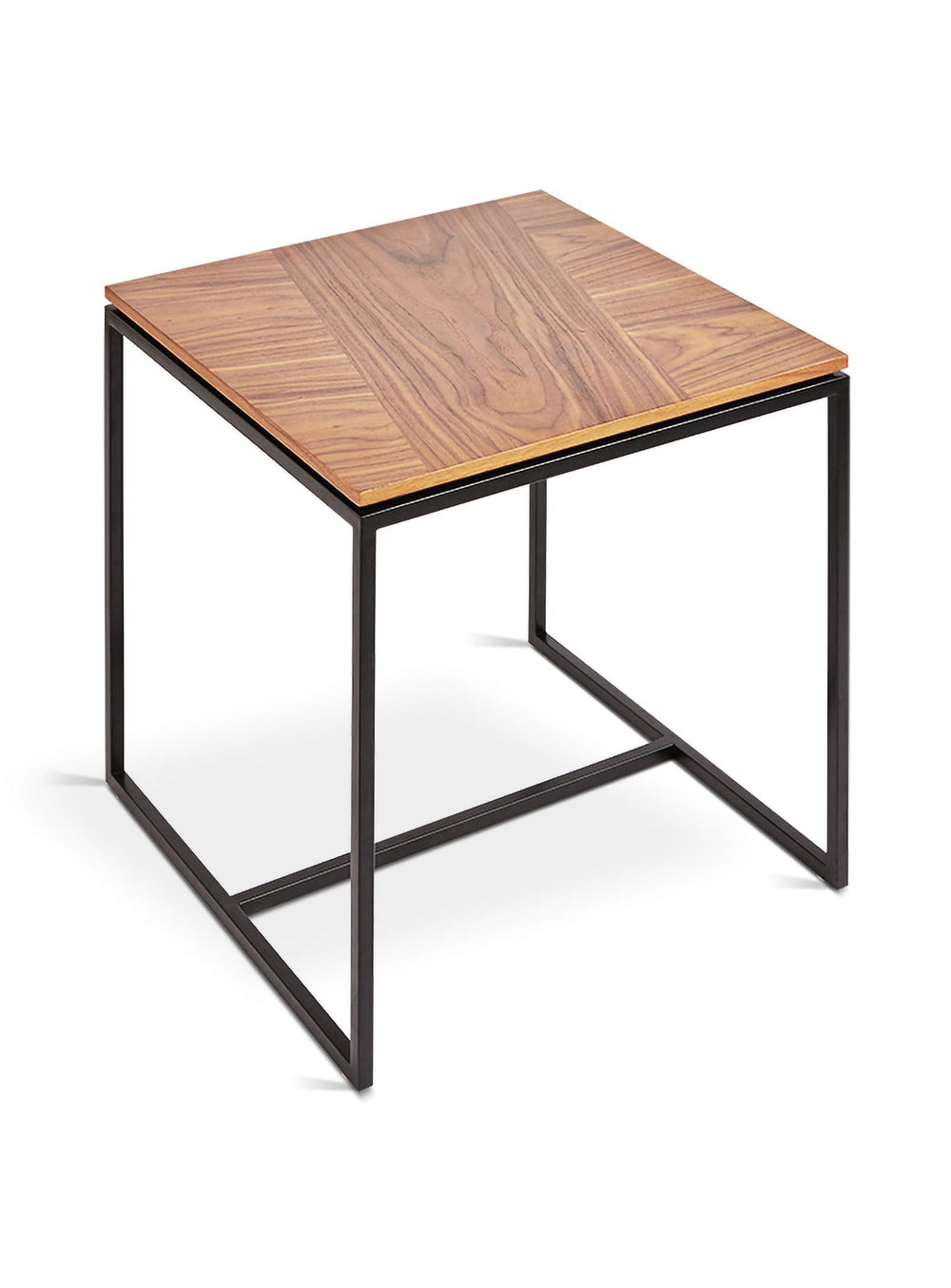 Gus* Modern Tobias : table d’appoint en noyer et acier. noyer