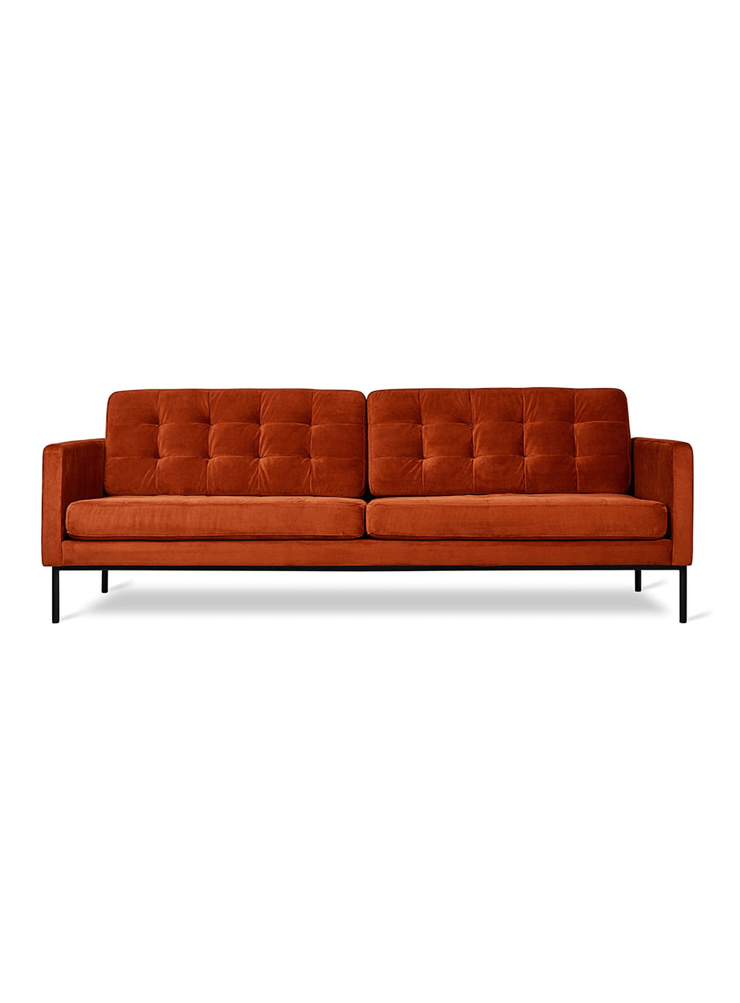 Sofa Towne Gus* Modern, parfait pour salons lumineux et bureaux modernes. Velvet Russet