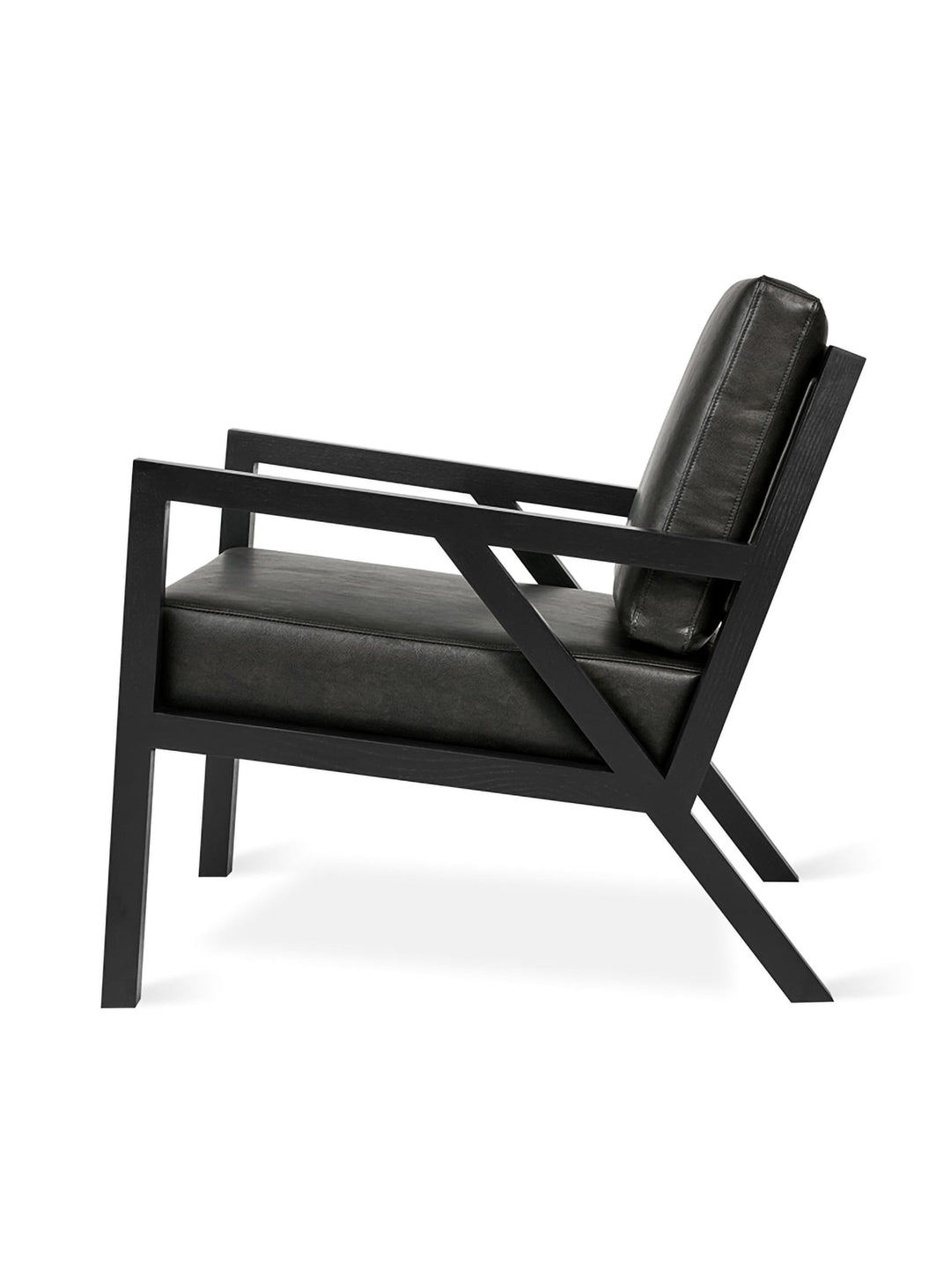 Fauteuil Gus* Modern Truss, référence moderne inspirée des années 50. cuir vegan licorice