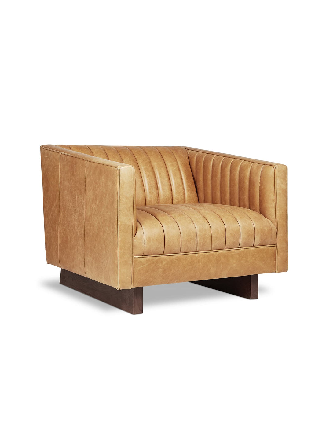 Fauteuil design Gus* Modern Wallace : charme anglais et modernité. Cuir Whiskey Canyon