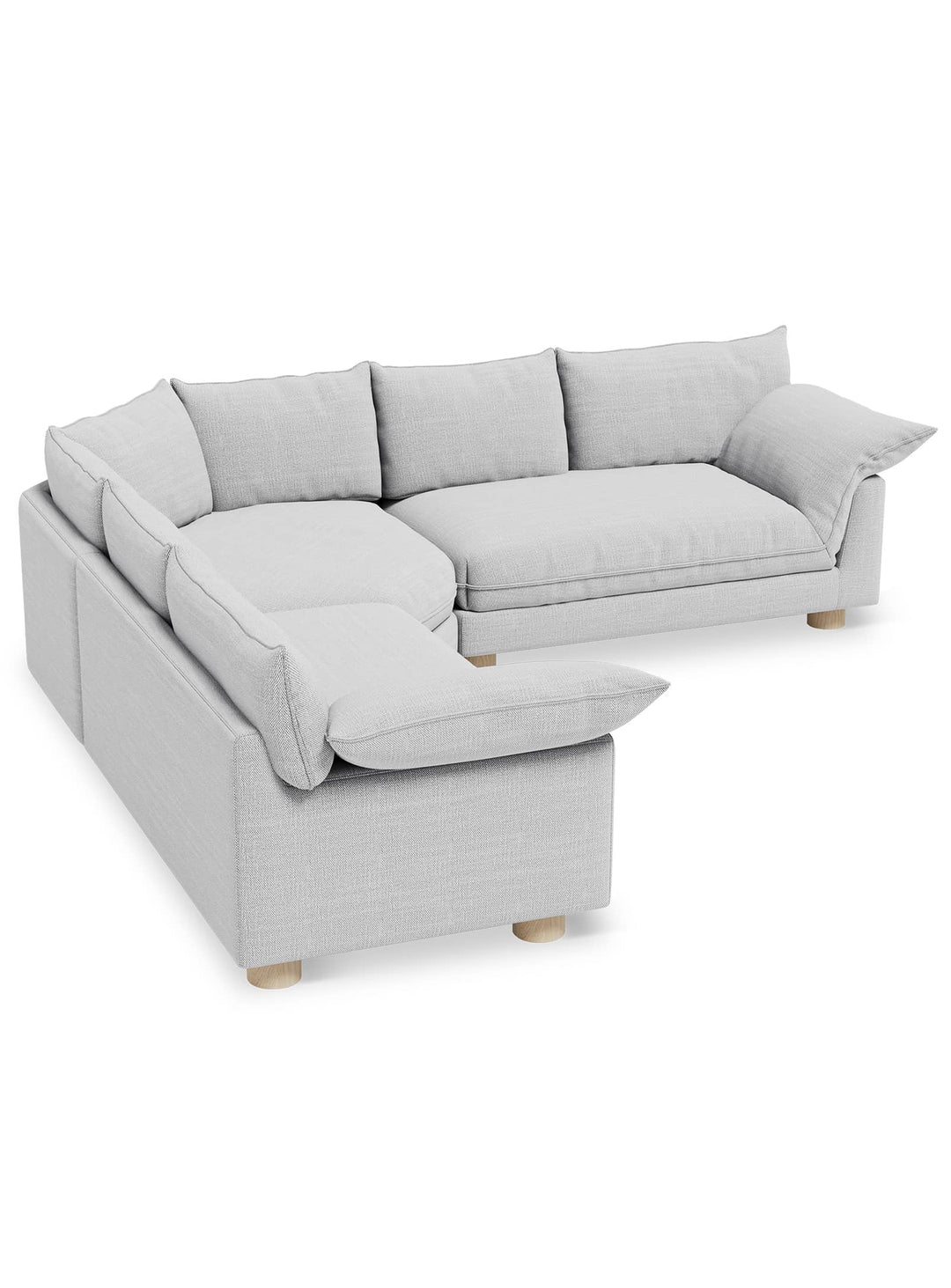 Sofa bi-sectionnel Gus* Modern Zoe : confort enveloppant, structure FSC et garnissage recyclé façon duvet. rosslyn argent