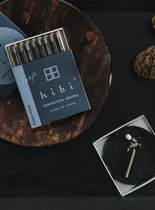 Allumettes encens Hibi, senteurs végétales pour un rituel apaisant. bois de cedre