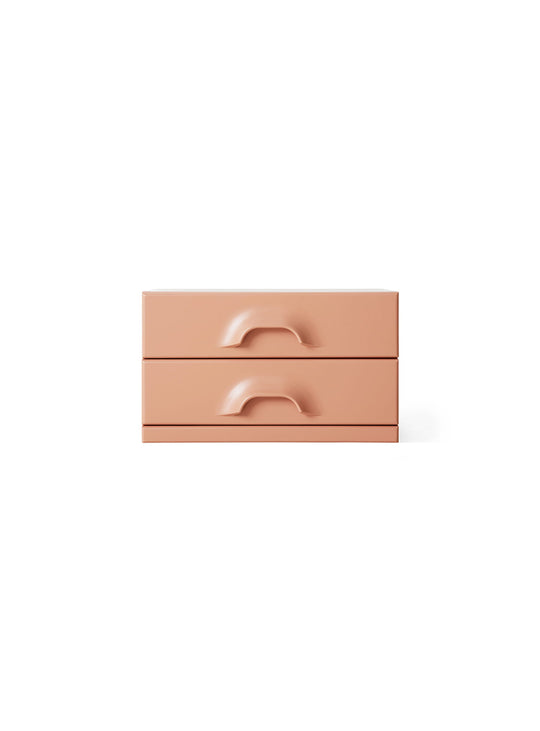 Commode à deux tiroirs HKliving, design épuré et format compact pour tous les espaces. blush
