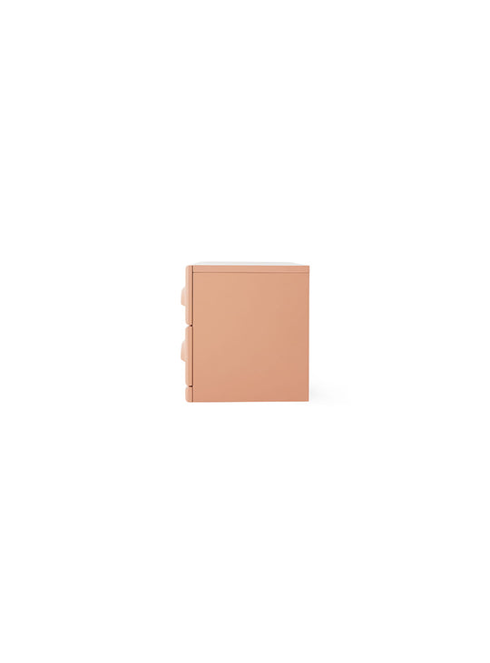Commode à deux tiroirs HKliving, parfaite en table de chevet au design minimaliste. blush