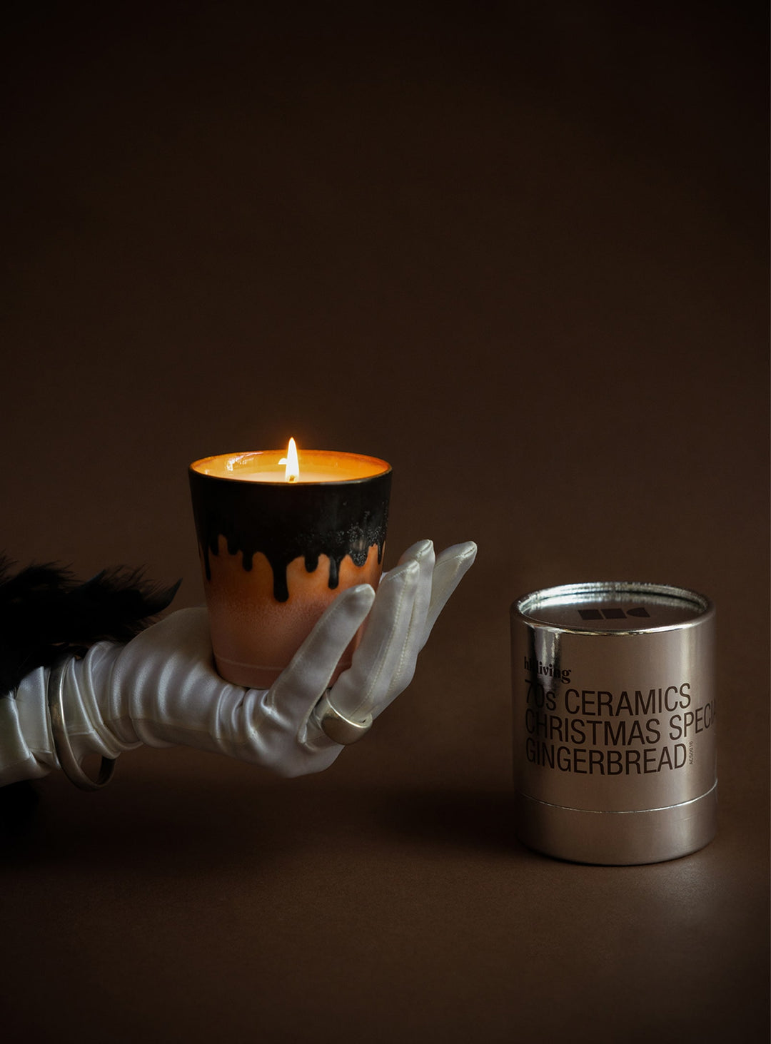 Bougies 70’s HKliving, cadeau idéal pour amateurs de déco et parfums. orange