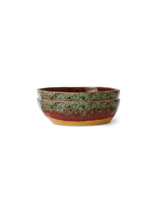 Bol à pâtes 70s Ceramics HKliving en grès, idéal pour apporter couleur et personnalité à votre table. cove