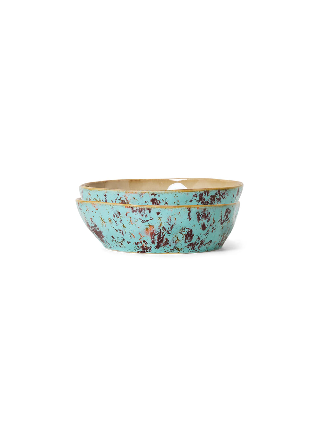 Bol à pâtes 70s Ceramics HKliving en grès émaillé, pratique, résistant et plein de caractère. patina