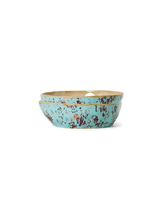 Bol à pâtes 70s Ceramics HKliving en grès émaillé, pratique, résistant et plein de caractère. patina