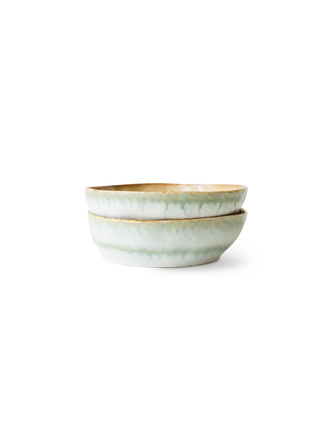 Bol à pâtes 70s Ceramics HKliving, idéal pour pâtes, risottos, salades et plats en sauce. petal