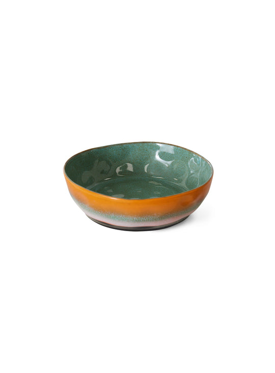 Bol à pâtes 70s Ceramics HKliving, une vaisselle colorée idéale pour les repas du quotidien. golden hour