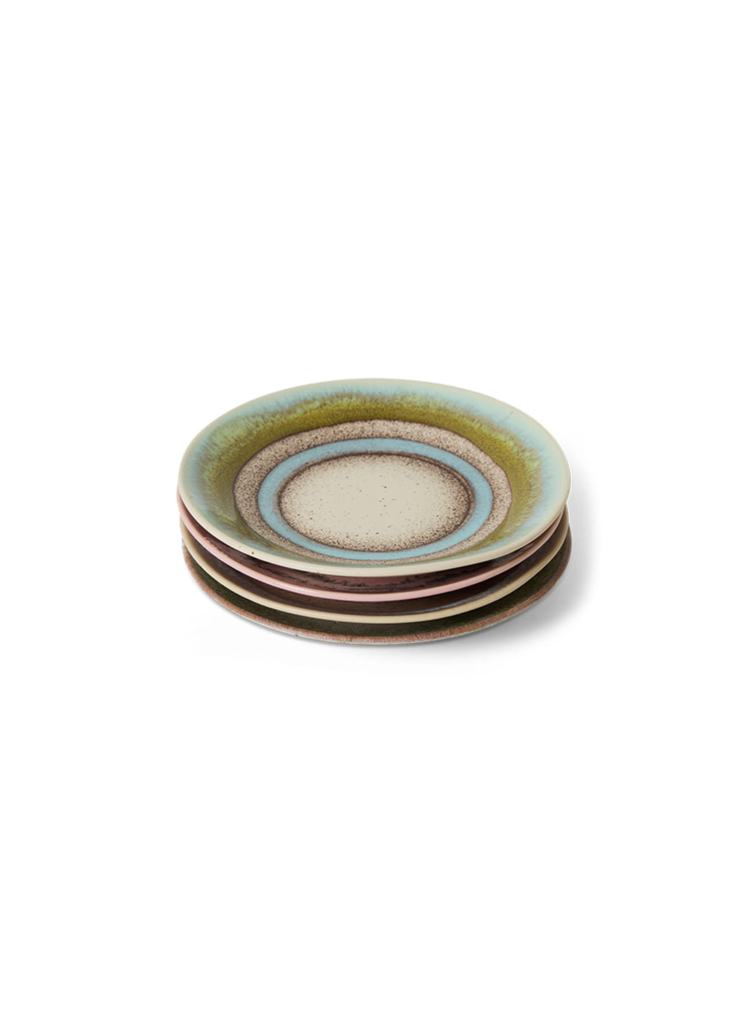 Soucoupe 70s Ceramics HKliving avec glaçures artisanales et nuances uniques. doodle