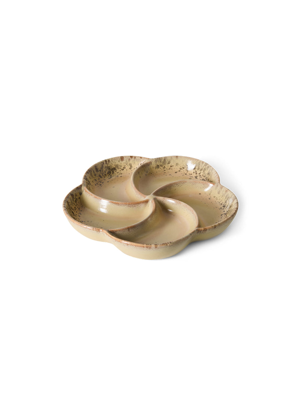 Plateau apéritif compartimenté 70s Ceramics HKliving au design artisanal inspiré des années 70. grit
