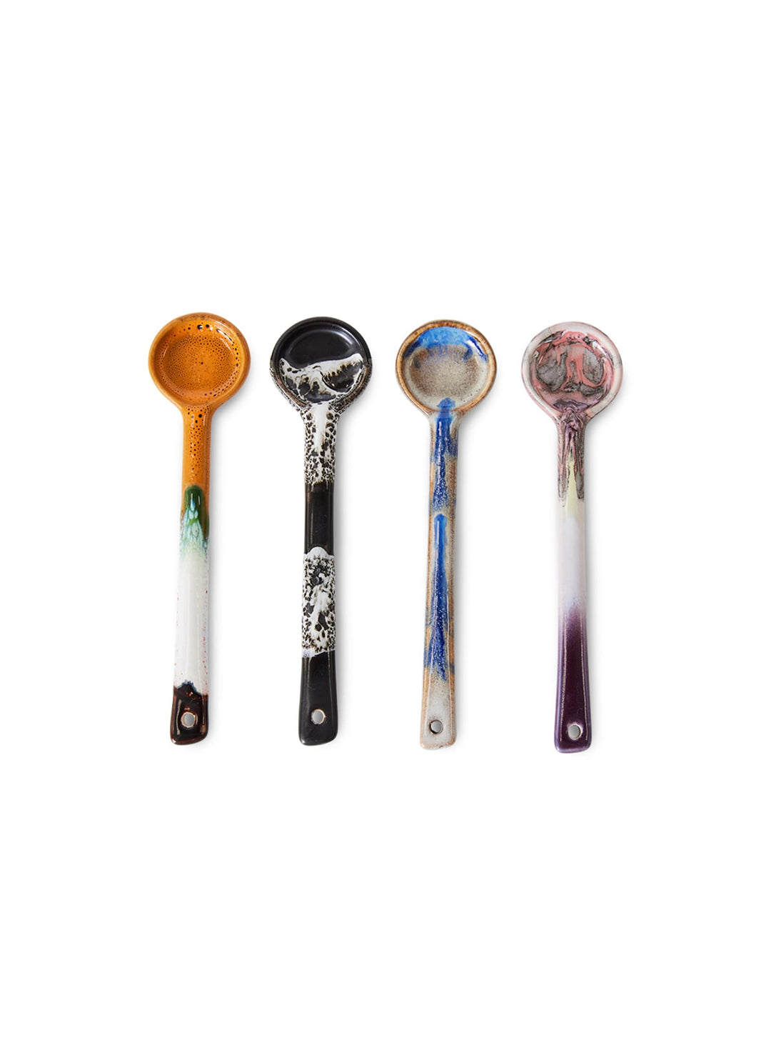 Cuillères en grès 70s Ceramics HKliving pour composer une table colorée et personnalisée. force