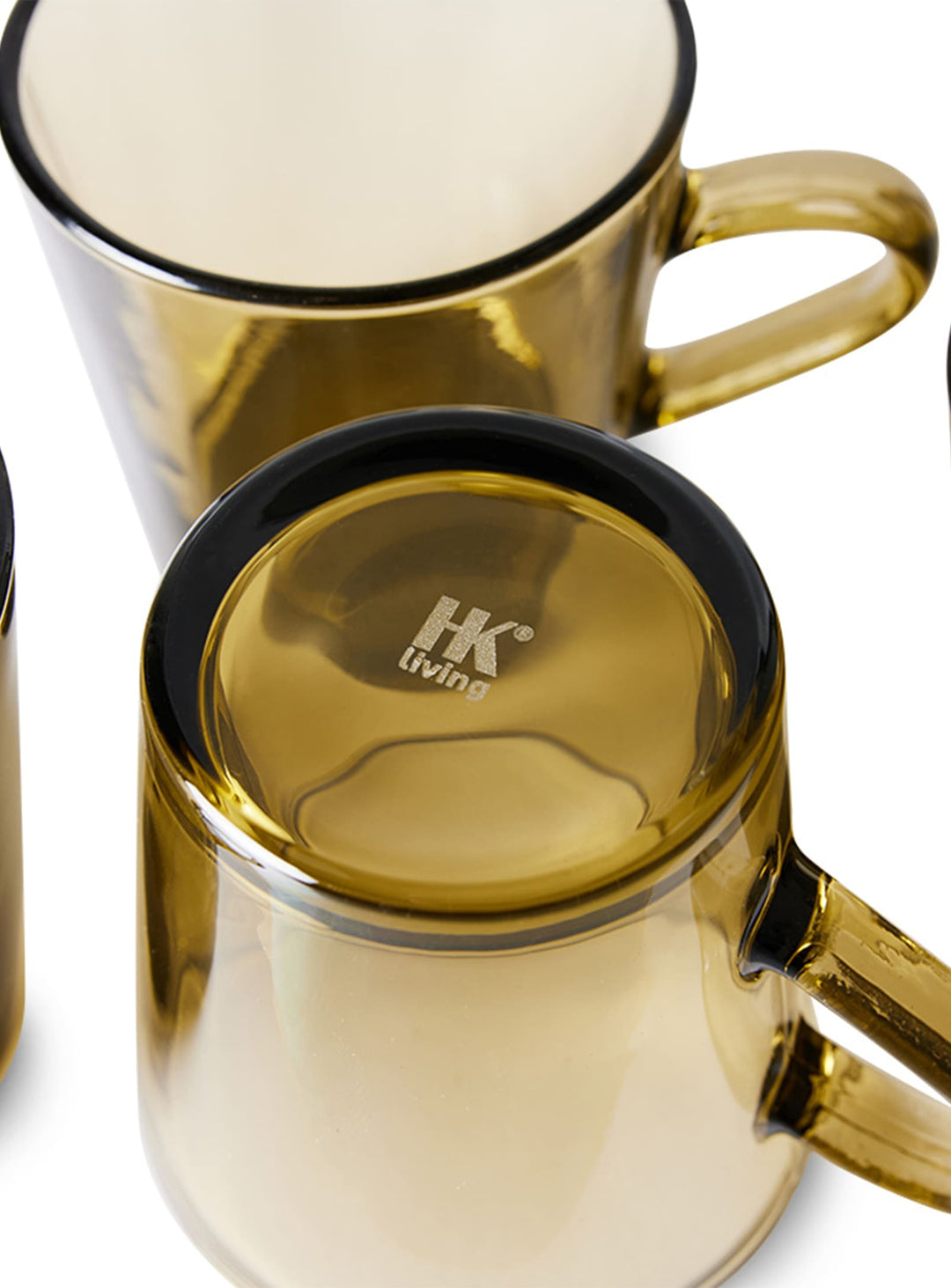 Tasses à café en verre 70s Glassware HKliving avec verre teinté résistant à l'eau bouillante. mud
