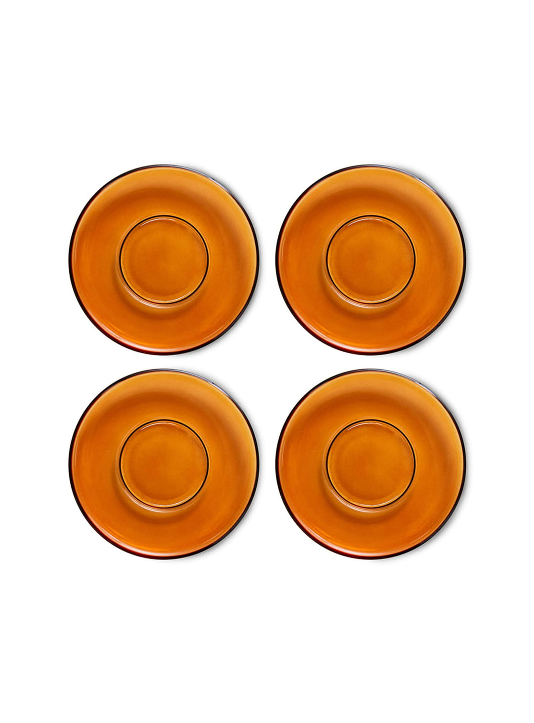 Soucoupe en verre 70s Glassware HKliving : verre teinté dans la masse aux reflets uniques. amber