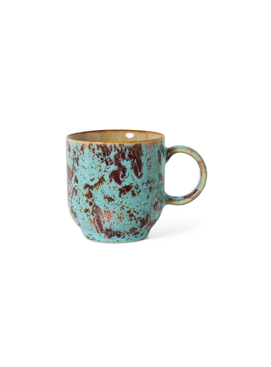 Tasse à café Abstract HKliving, une pièce rétro aux glaçures texturées et aux nuances expressives. patina