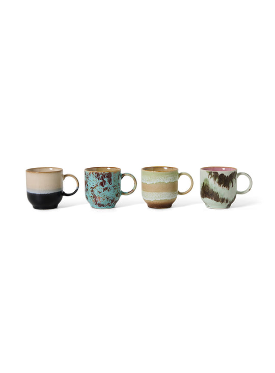 Tasse à café Abstract HKliving, une tasse rétro et créative pour vos boissons chaudes préférées. L'ensemble