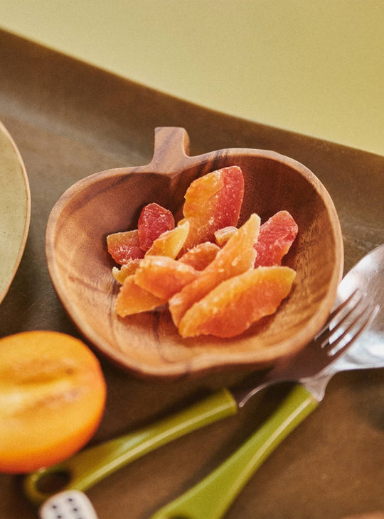 Bol Pomme HKliving en bois d’acacia, idéal pour servir fruits, pâtisseries, collations ou condiments. M