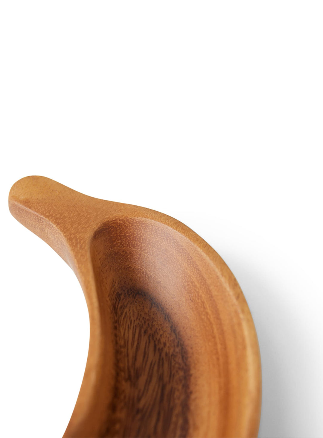 Bol Banane HKliving sculpté en acacia massif, avec un veinage naturel unique pour chaque pièce.