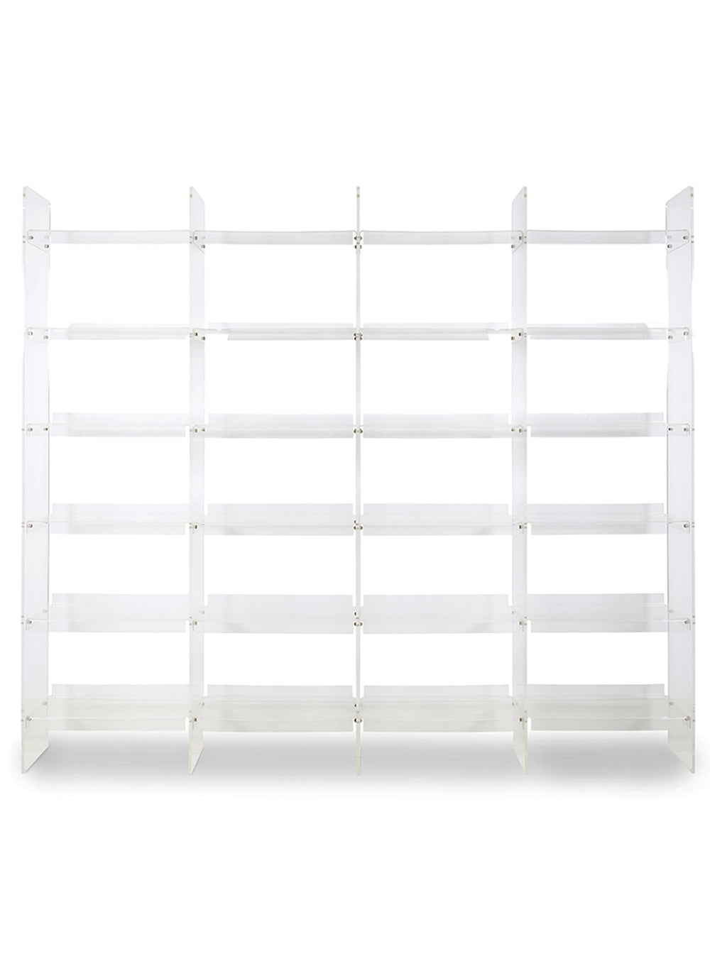 HKliving : bibliothèque design en acrylique pour un effet léger et raffiné.