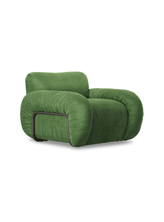Fauteuil lounge Arc de HKliving, structure acier et finitions soignées. vert