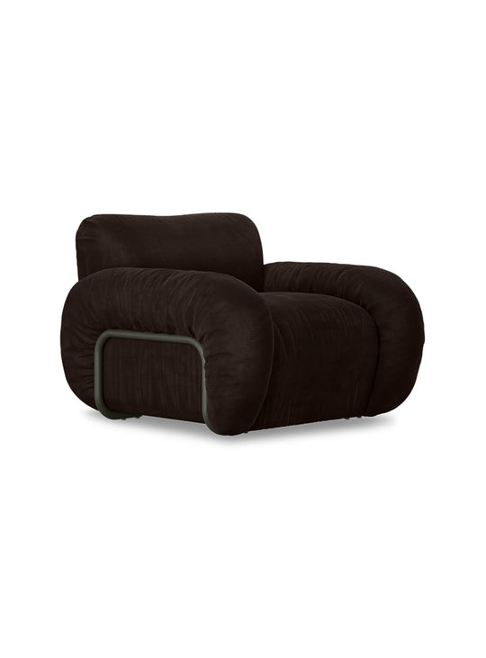 Fauteuil lounge Arc de HKliving, lignes douces et design affirmé. espresso