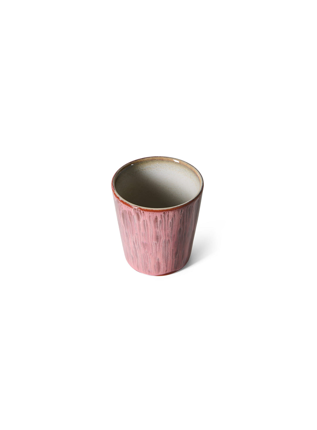 Tasse à café 70s Ceramics HKliving : des finitions artisanales inspirées de la nature et de l'art. rhubarb