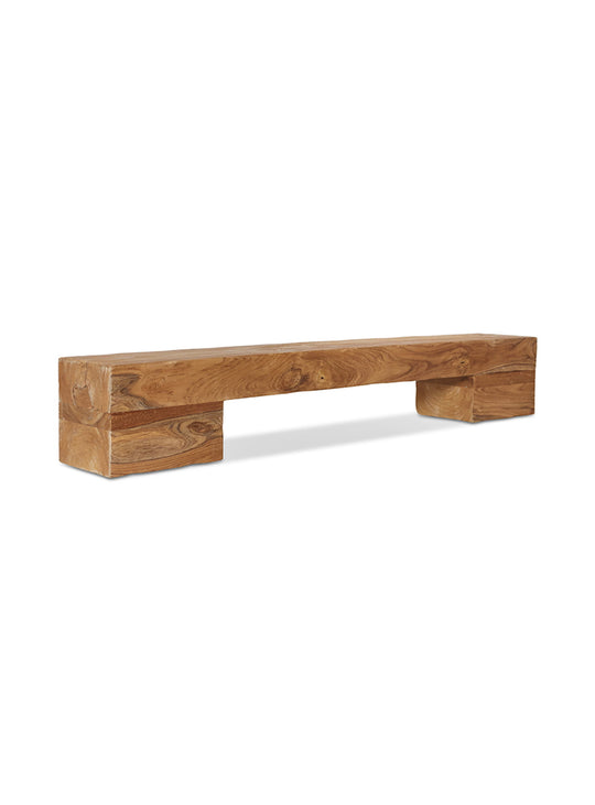 Buffet bas Block HKliving, silhouette brute et élégante en bois massif recyclé.