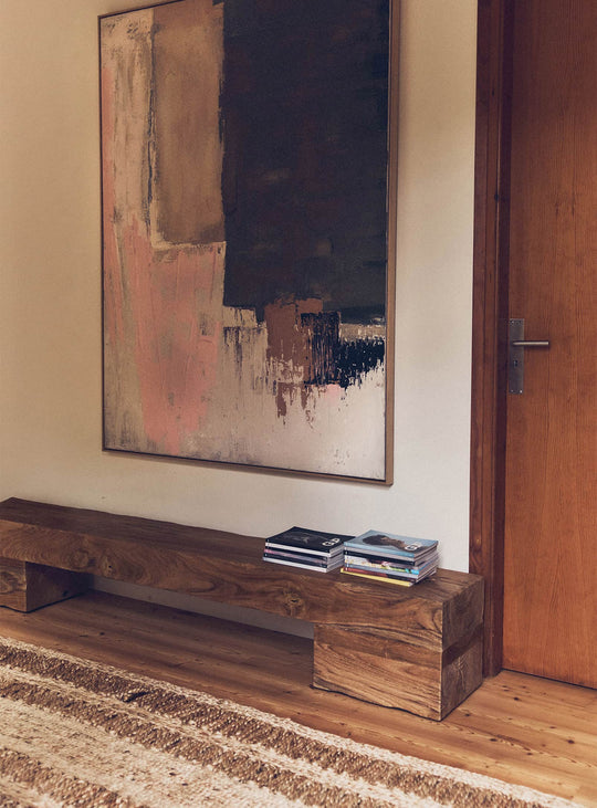 Buffet bas Block HKliving, meuble en teck recyclé au design minimaliste et authentique.