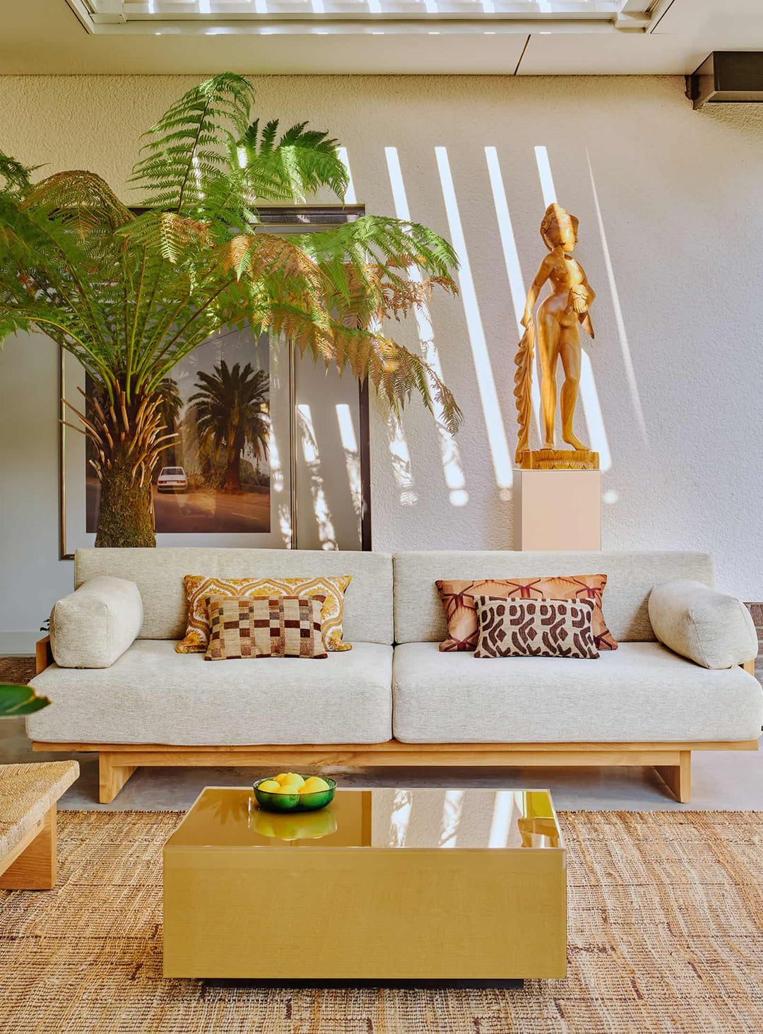 Coussin Bungalow HKliving au motif organique, une touche chaleureuse et rétro pour votre intérieur.