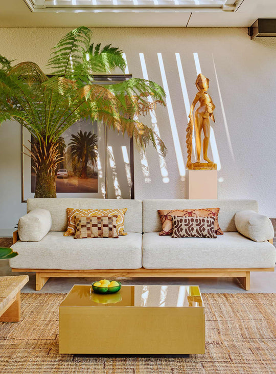 Coussin Bungalow HKliving au motif organique, une touche chaleureuse et rétro pour votre intérieur.