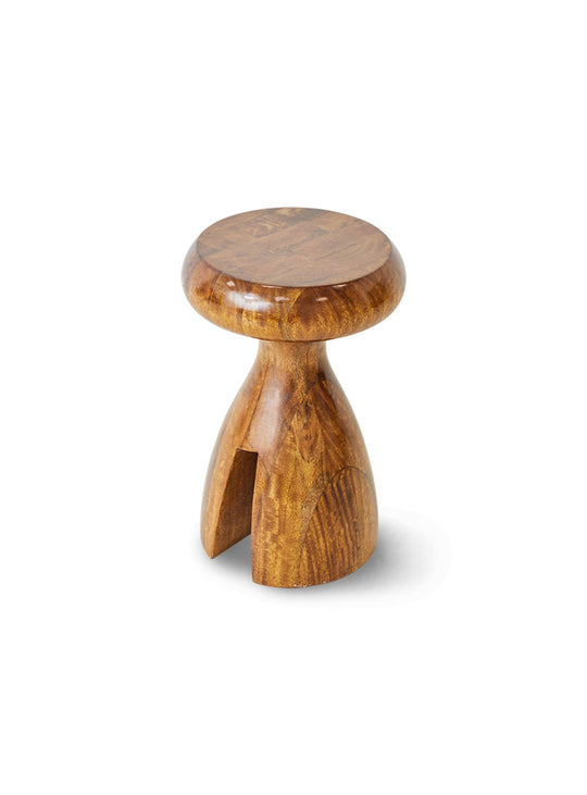 Tabouret Chestnut HKliving en bois massif, idéal comme assise ou table d'appoint.