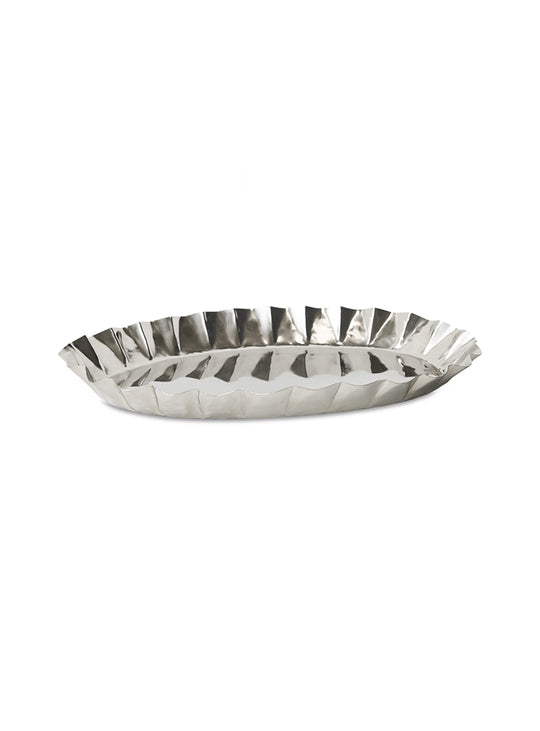 Plateaux Chrome HK Living : plateaux design ovales, métal chromé et look sophistiqué. grand